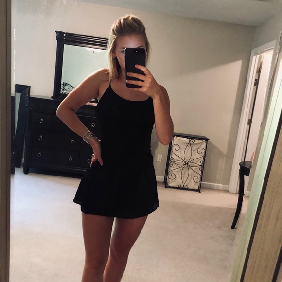 SHOW ME YOUR MUMU Black Slip Dress - Picture 1 of 6